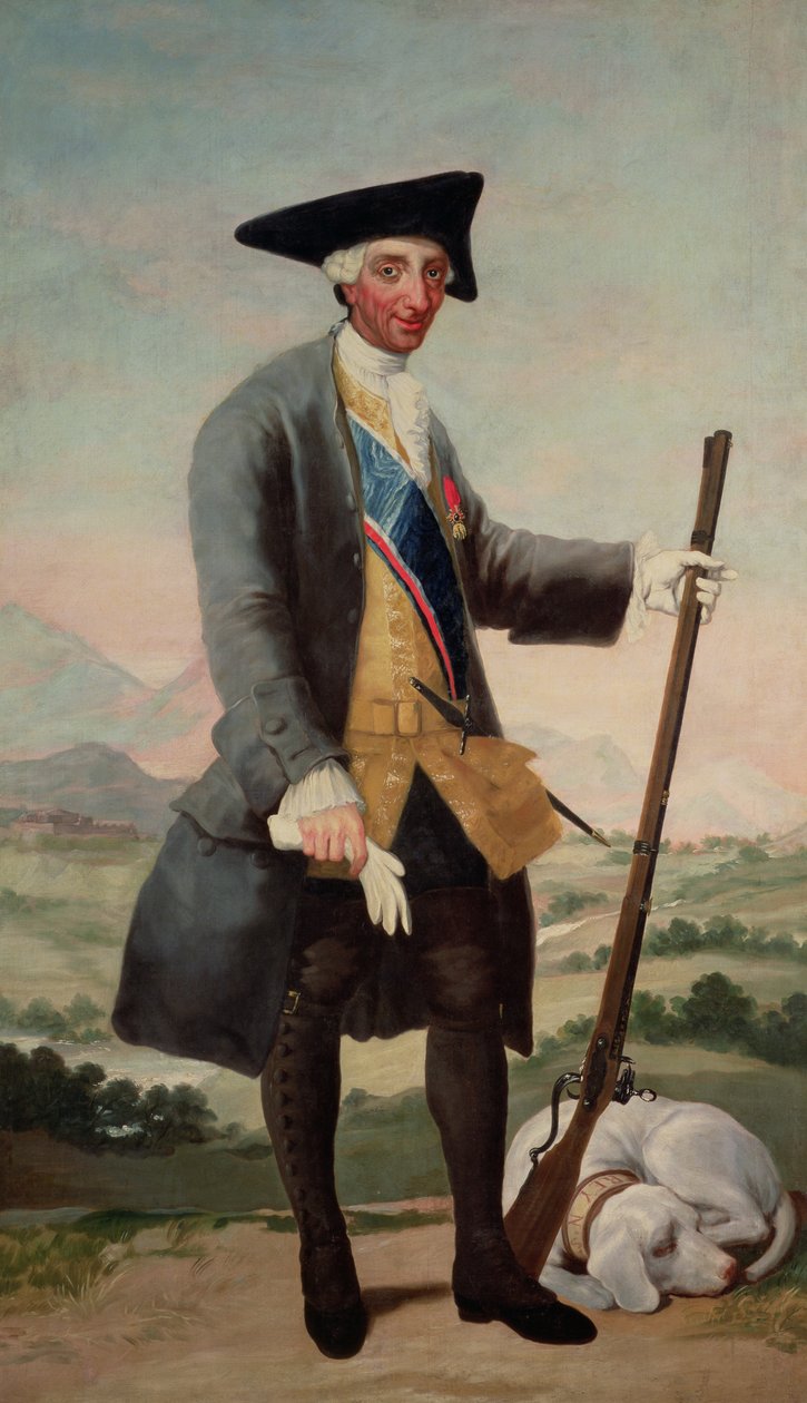 Król Karol III (1716-88) jako myśliwy autorstwa Francisco de Goya