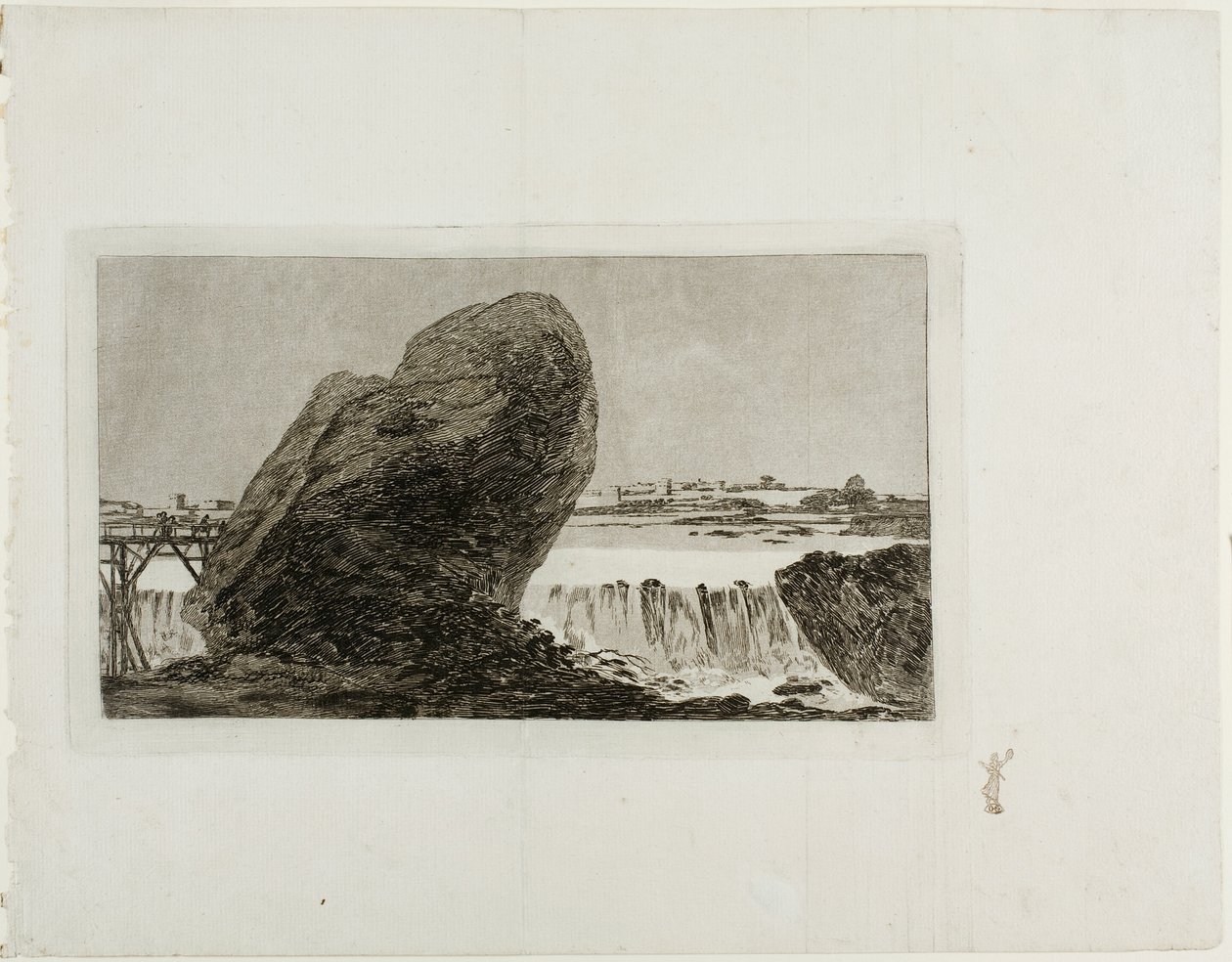 Krajobraz z wodospadem autorstwa Francisco Jose de Goya y Lucientes