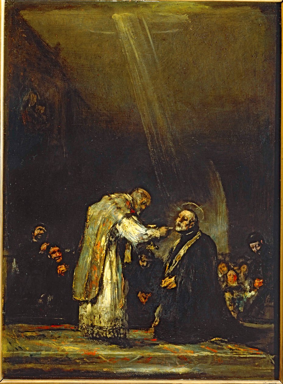 Ostatnia komunia świętego Józefa z Calasanz... (obraz na drewnie) autorstwa Francisco Jose de Goya y Lucientes