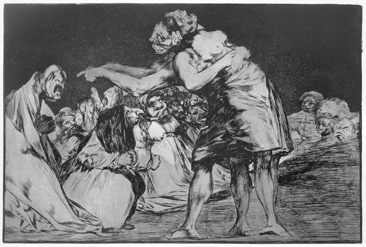 Koszmar małżeński, płyta 7 „Przysłów” autorstwa Francisco Jose de Goya y Lucientes