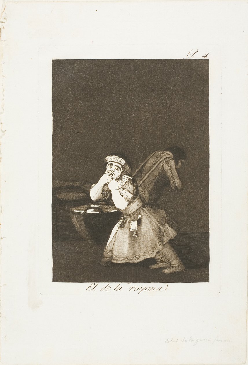 Chłopiec niani, płyta czwarta z Los Caprichos autorstwa Francisco Jose de Goya y Lucientes