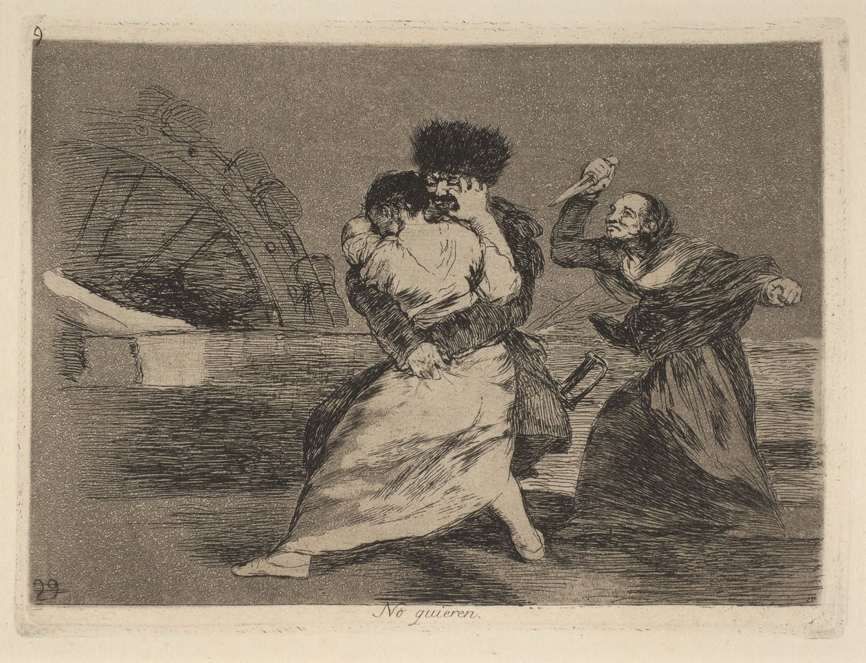 No quieren (Nie podoba im się to) autorstwa Francisco Jose de Goya y Lucientes