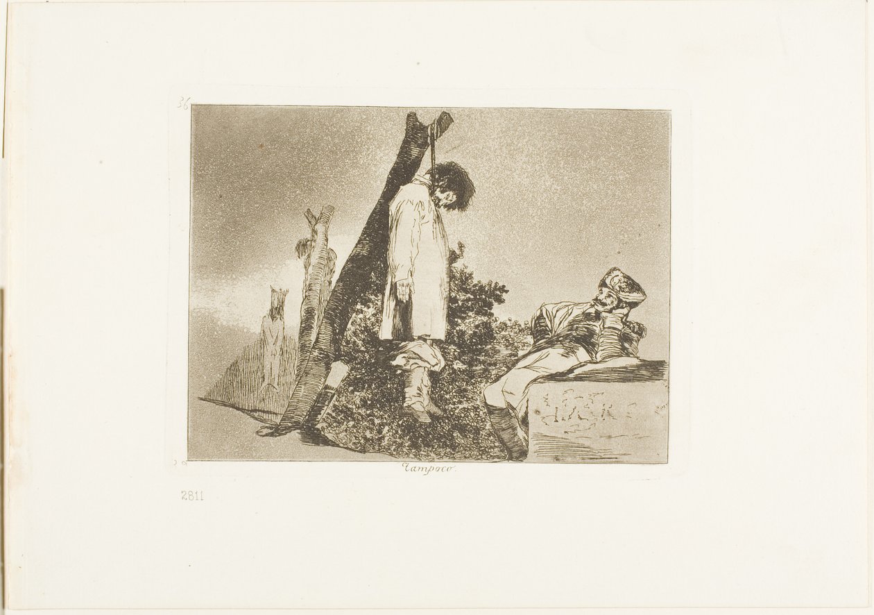 Nie w tym przypadku, płyta 36 z filmu Katastrofy wojny autorstwa Francisco Jose de Goya y Lucientes