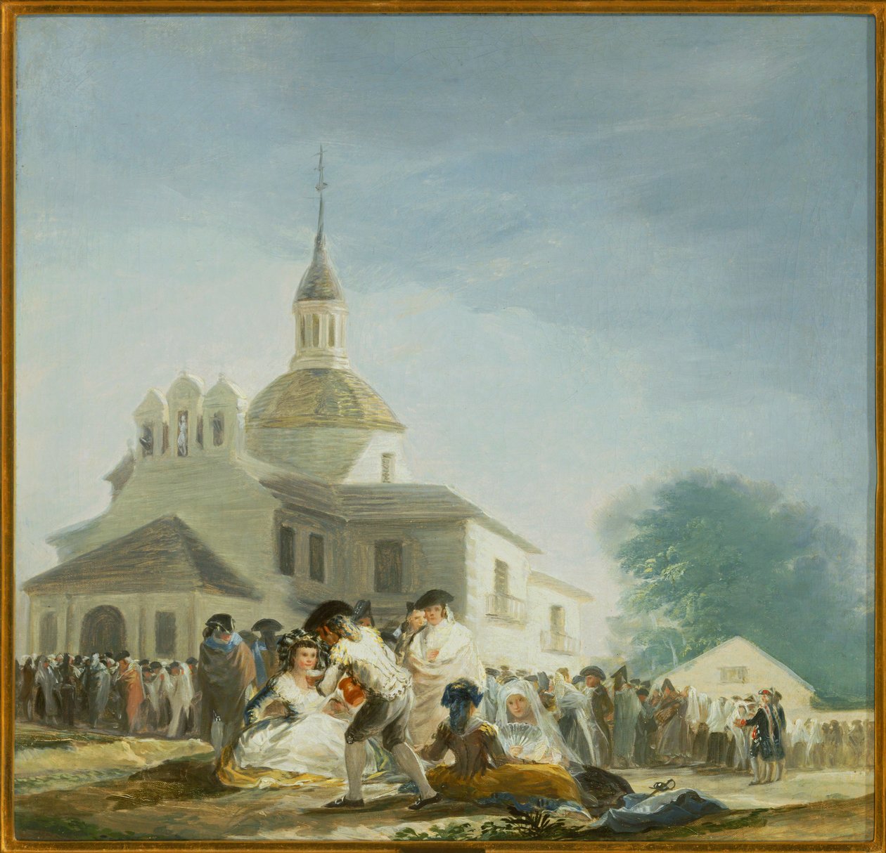Pielgrzymi przed kaplicą świętego Izydora La ermita de San Isidro el dia de la fiesta ... (obraz na płótnie) autorstwa Francisco Jose de Goya y Lucientes