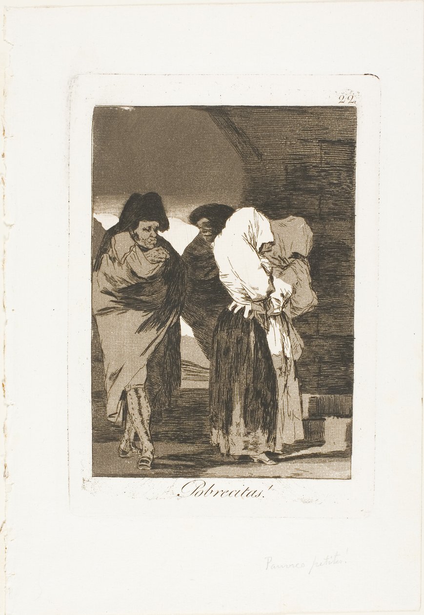 Biedne dziewczynki!, płyta 22 z Los Caprichos autorstwa Francisco Jose de Goya y Lucientes