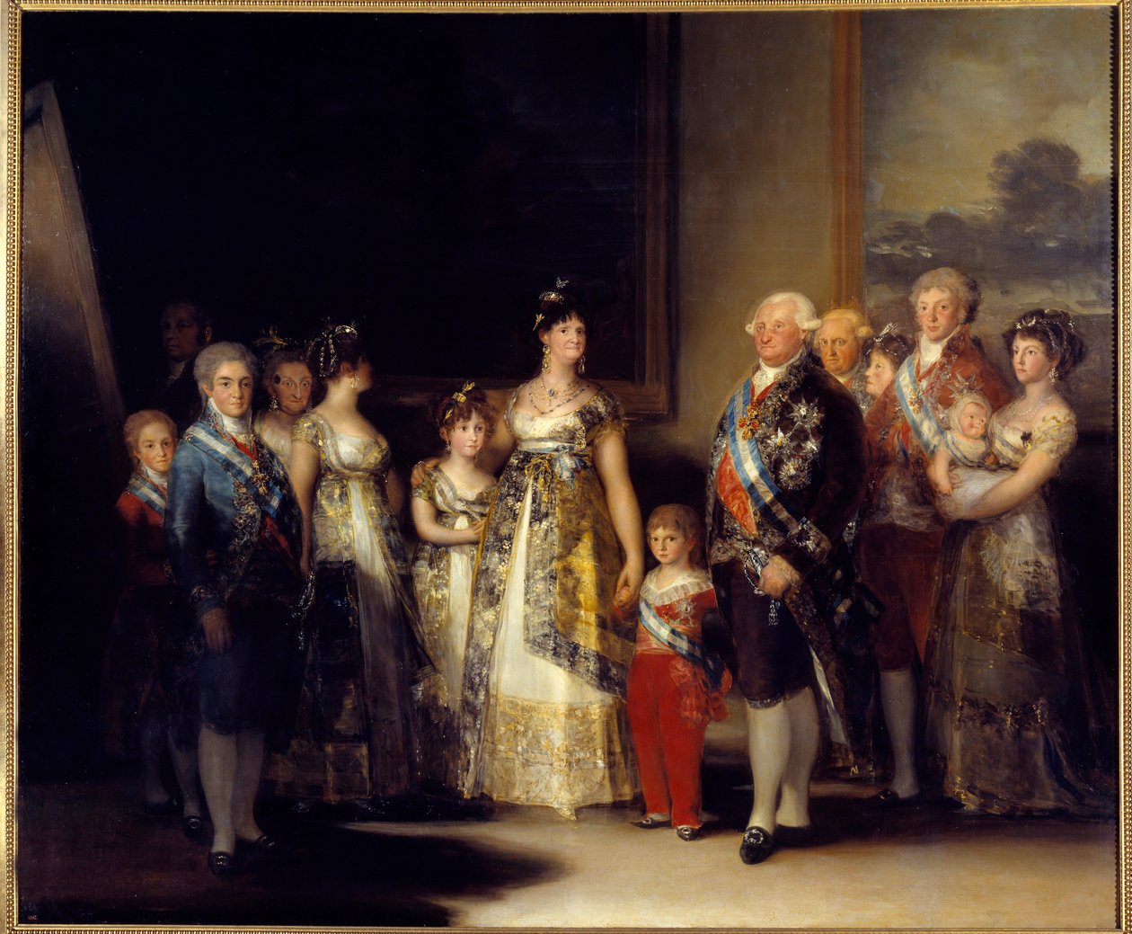 Portret króla Hiszpanii Karola IV (1748-1819) i jego rodziny W centrum królowa Marie Louise de Bourbon-Parma (1751-1819). Obraz Francisco de Goya y Lucientes (1746-1828) autorstwa Francisco de Goya
