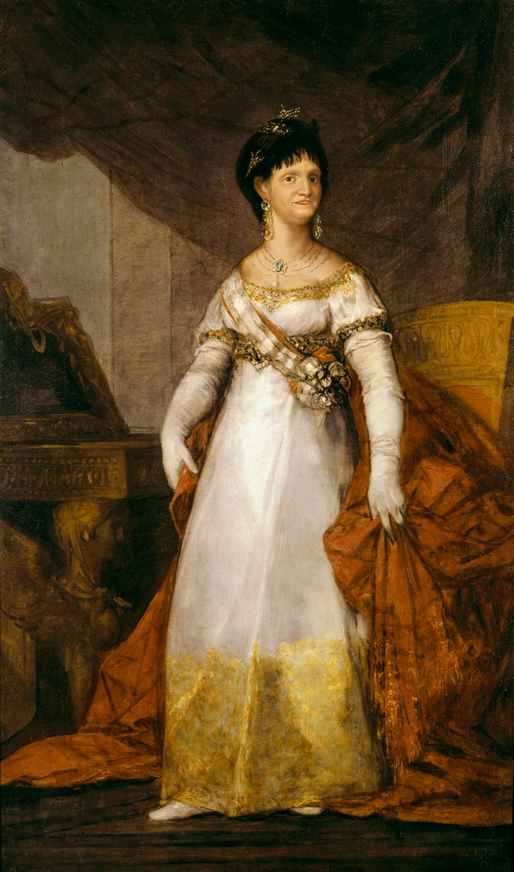 „„ Portret królowej Hiszpanii Marii Louise de Bourbon Parma (1751-1819) „” Obraz autorstwa Francisco de Goya y Lucientes (1746-1828) 1800-1810 Bilbao. Muzeum Sztuk Pięknych w Bilbao autorstwa Francisco de Goya