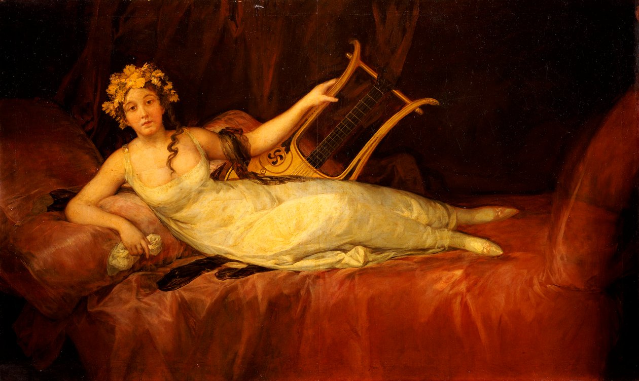 Portret X Marquesa de Santa Cruz jako muza, Euterpe, 1805 autorstwa Francisco de Goya