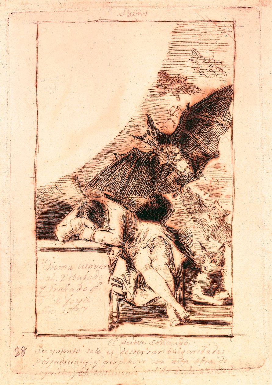 Rysunek przygotowawczy do numeru 43 z serii „Les caprices” autorstwa Francisco de Goya