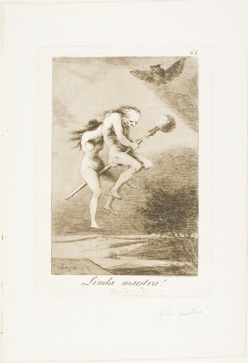Pretty Teacher!, płyta 68 z Los Caprichos autorstwa Francisco Jose de Goya y Lucientes