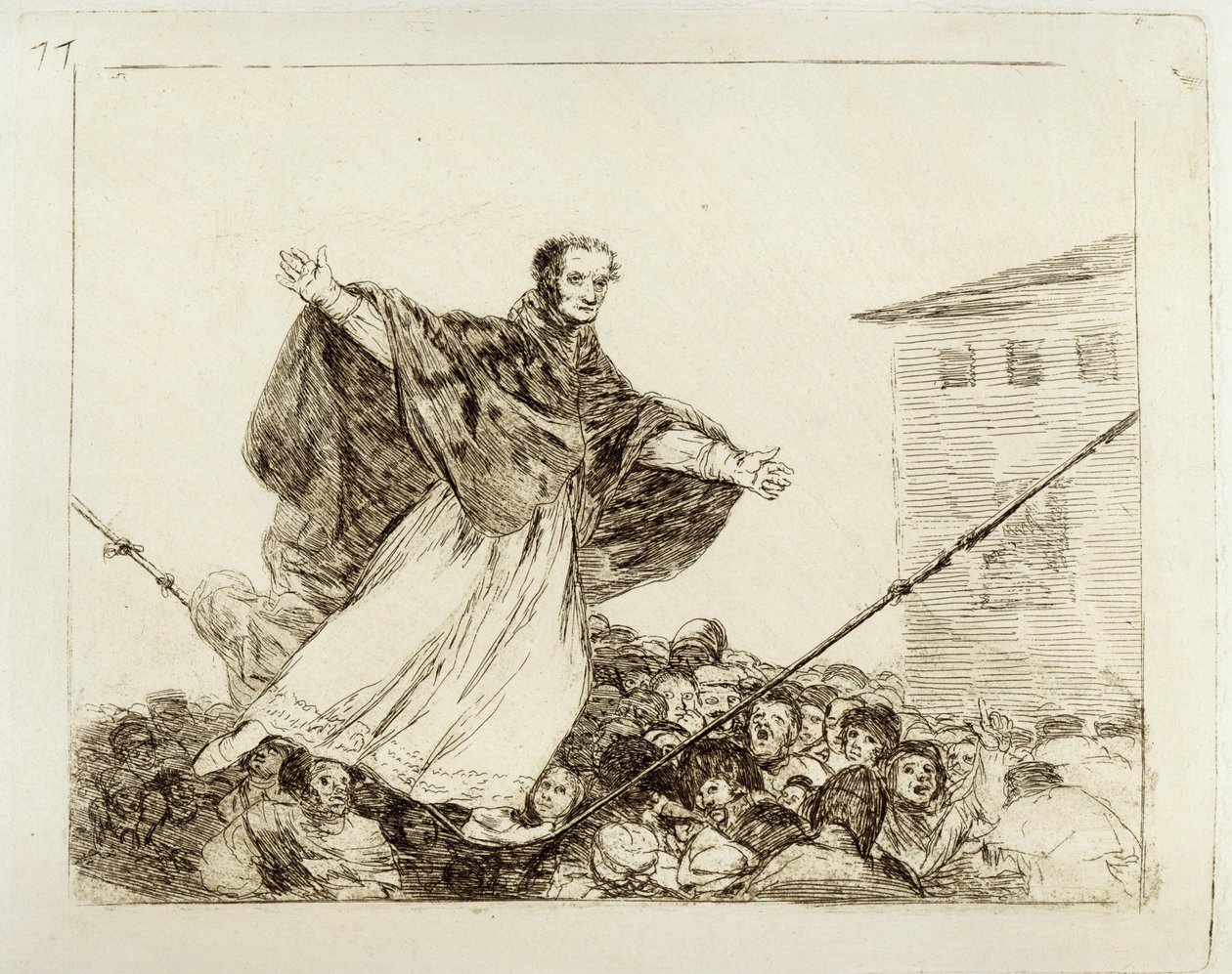 „Zrywa się lina” (Katastrofy wojny 77) autorstwa Francisco Jose de Goya y Lucientes