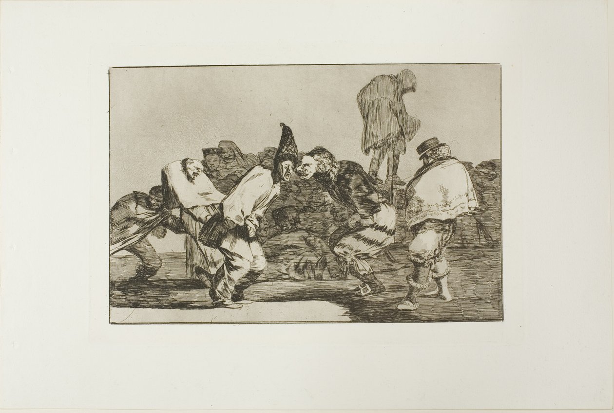 Raduj się, Karnawale, na jutro będziesz popiołem, tablica 14 z Los Proverbios autorstwa Francisco Jose de Goya y Lucientes