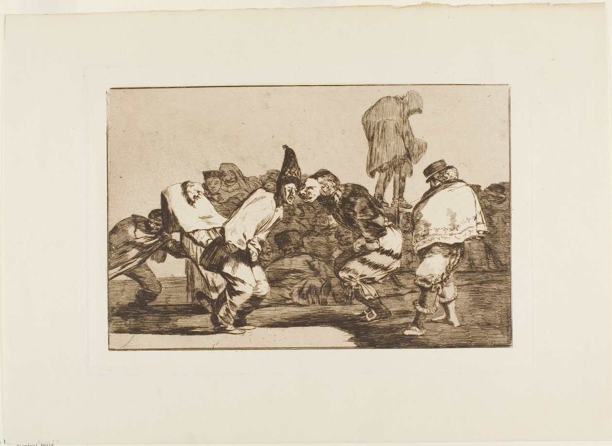 Raduj się, Karnawale, na jutro będziesz popiołem, tablica 14 z Los Proverbios autorstwa Francisco Jose de Goya y Lucientes