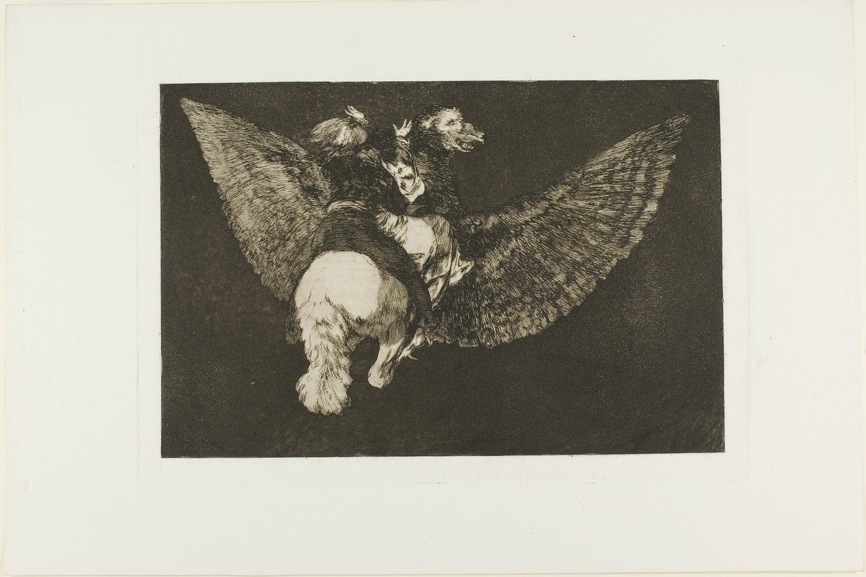 Wyrzeknij się przyjaciela, który osłania cię swoimi skrzydłami i gryzie cię swoim dziobem, płyta piąta z Los Proverbios autorstwa Francisco Jose de Goya y Lucientes
