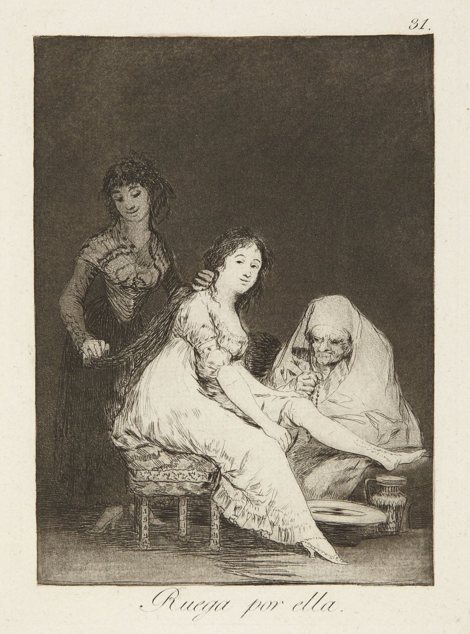Modli się za nią, tablica 31 z Los Caprichos autorstwa Francisco Jose de Goya y Lucientes
