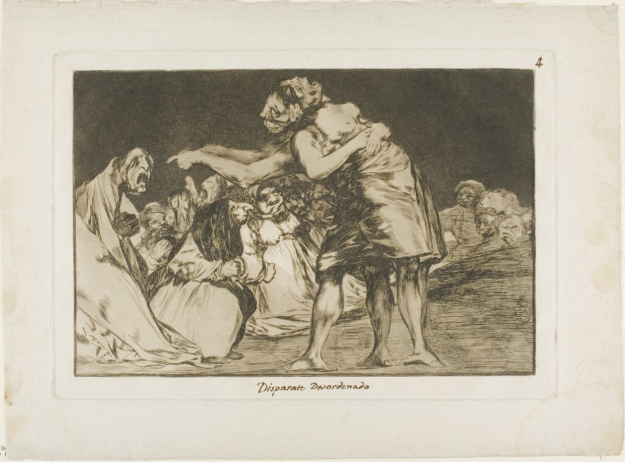 Ta, która jest chora Żona nigdy nie przepuszcza szansy, by to powiedzieć, płyta siódma z Los Proverbios autorstwa Francisco Jose de Goya y Lucientes
