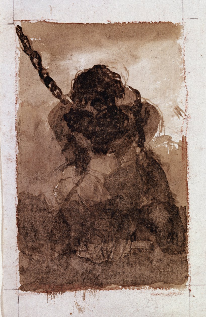 Sylwetka łańcucha więźnia (Rysunek) autorstwa Francisco de Goya