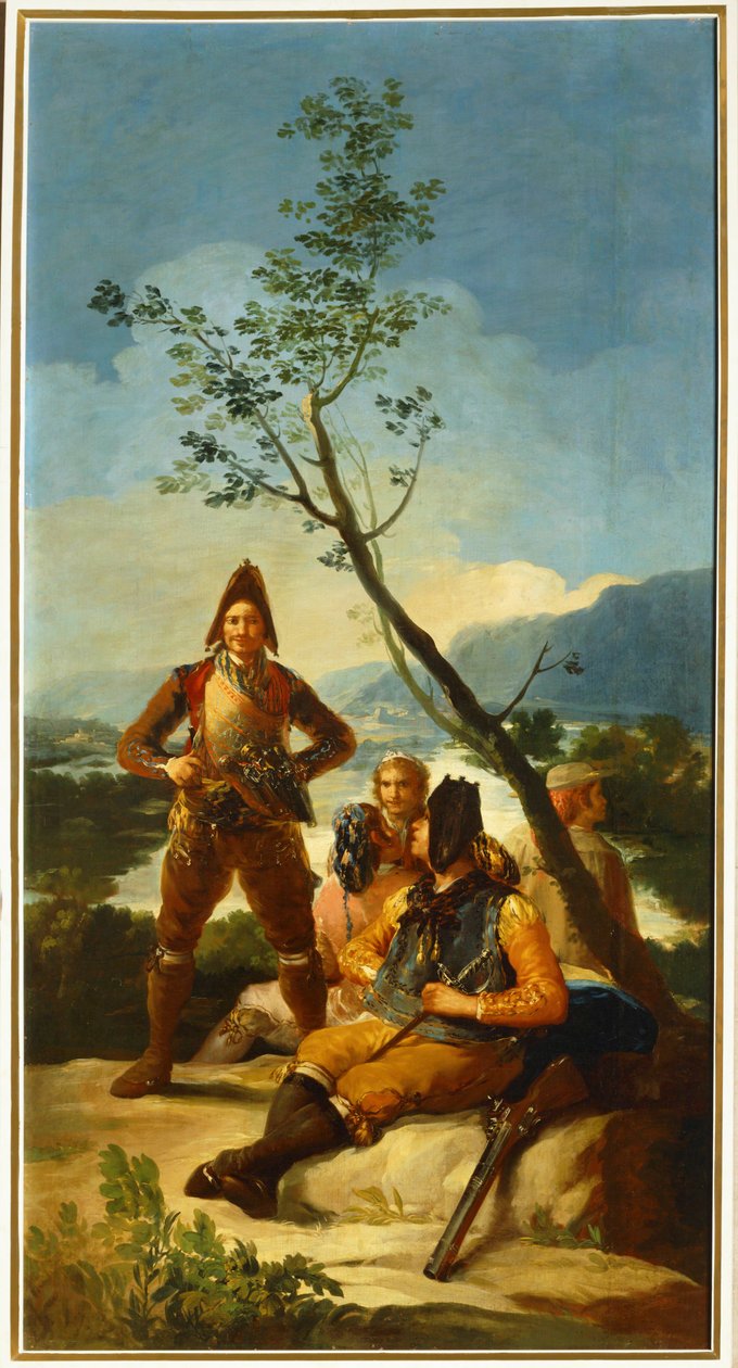 Żołnierze pilnujący szlaków wykorzystywanych do handlu tytoniem ... (obraz na płótnie) autorstwa Francisco Jose de Goya y Lucientes