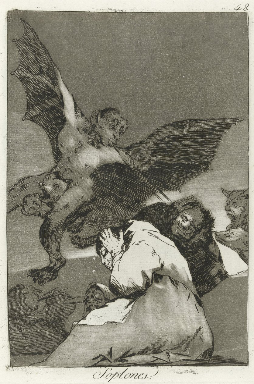 Znicz, Los Caprichos autorstwa Francisco de Goya