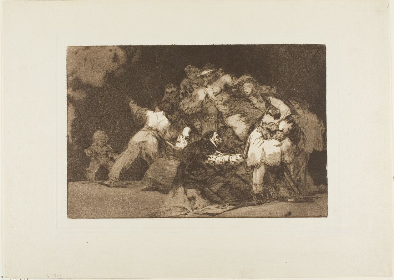 Pazury kota i strój wielbiciela - podobnie jak wada jest często ubrana w strój cnoty, tabliczka dziewiąta z Los Proverbios. autorstwa Francisco Jose de Goya y Lucientes