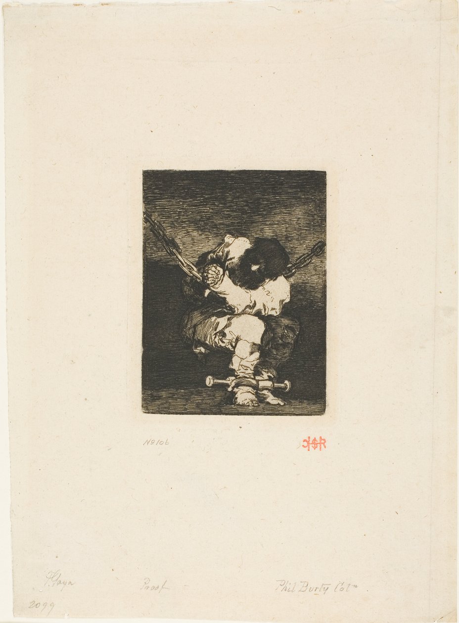 Areszt jest równie barbarzyński jak zbrodnia („Mały więzień”) autorstwa Francisco Jose de Goya y Lucientes