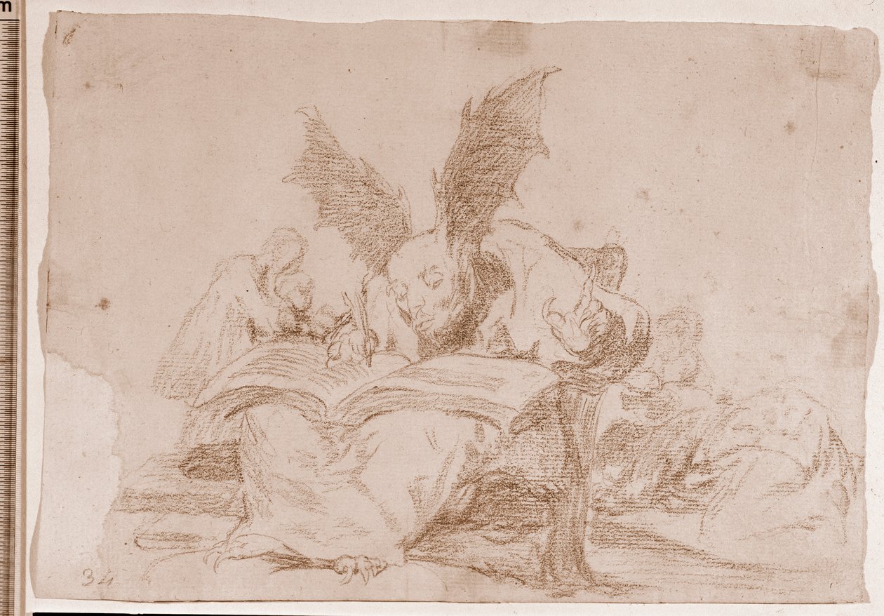 Katastrofy wojny: Przeciw wspólnemu dobru (rysunek przygotowawczy) autorstwa Francisco de Goya