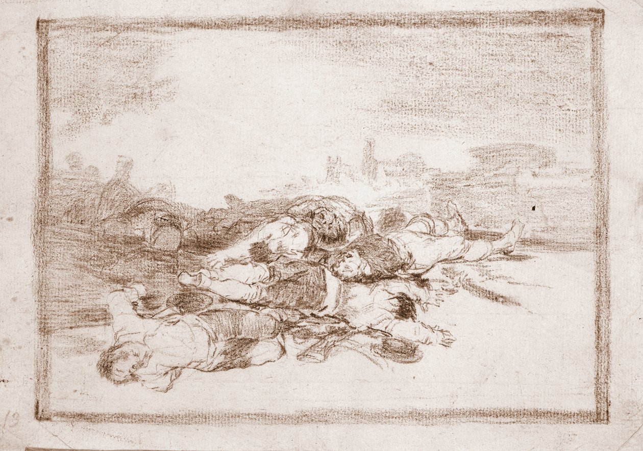 Katastrofy wojny: I wiele więcej (rysunek przygotowawczy) autorstwa Francisco de Goya