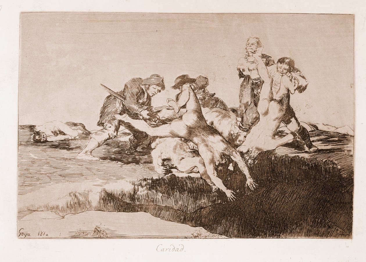 Katastrofy wojny: Charity (Grawerowanie po narysowaniu) autorstwa Francisco de Goya