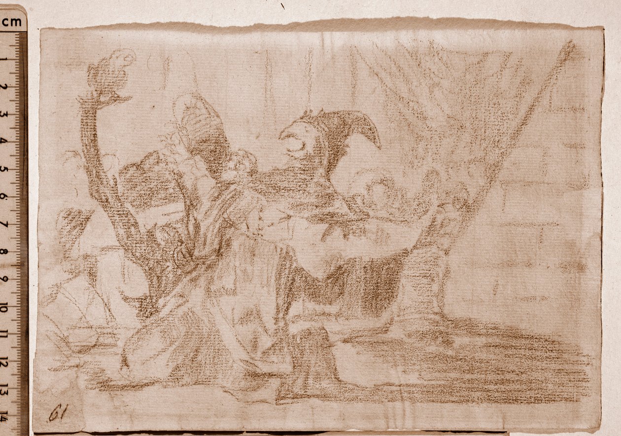 Katastrofy wojny: Farandole szarlatanów (rysunek przygotowawczy) autorstwa Francisco de Goya