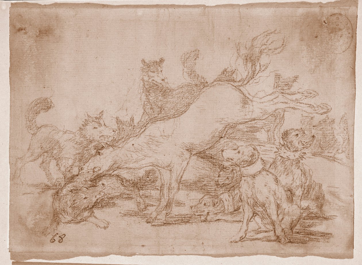 Katastrofy wojny : Dobrze broni (rysunek przygotowawczy) autorstwa Francisco de Goya