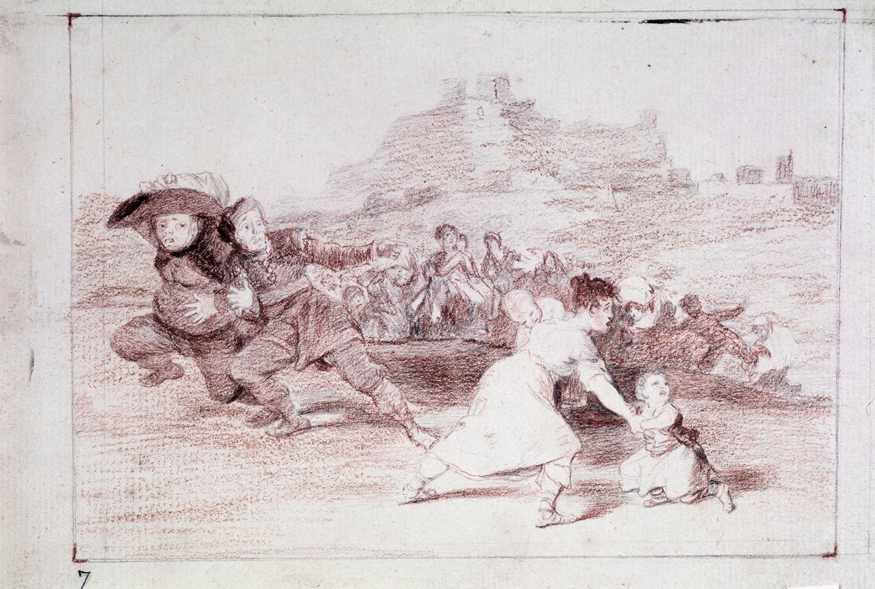 Katastrofy wojny: widziałem to (rysunek przygotowawczy) autorstwa Francisco de Goya