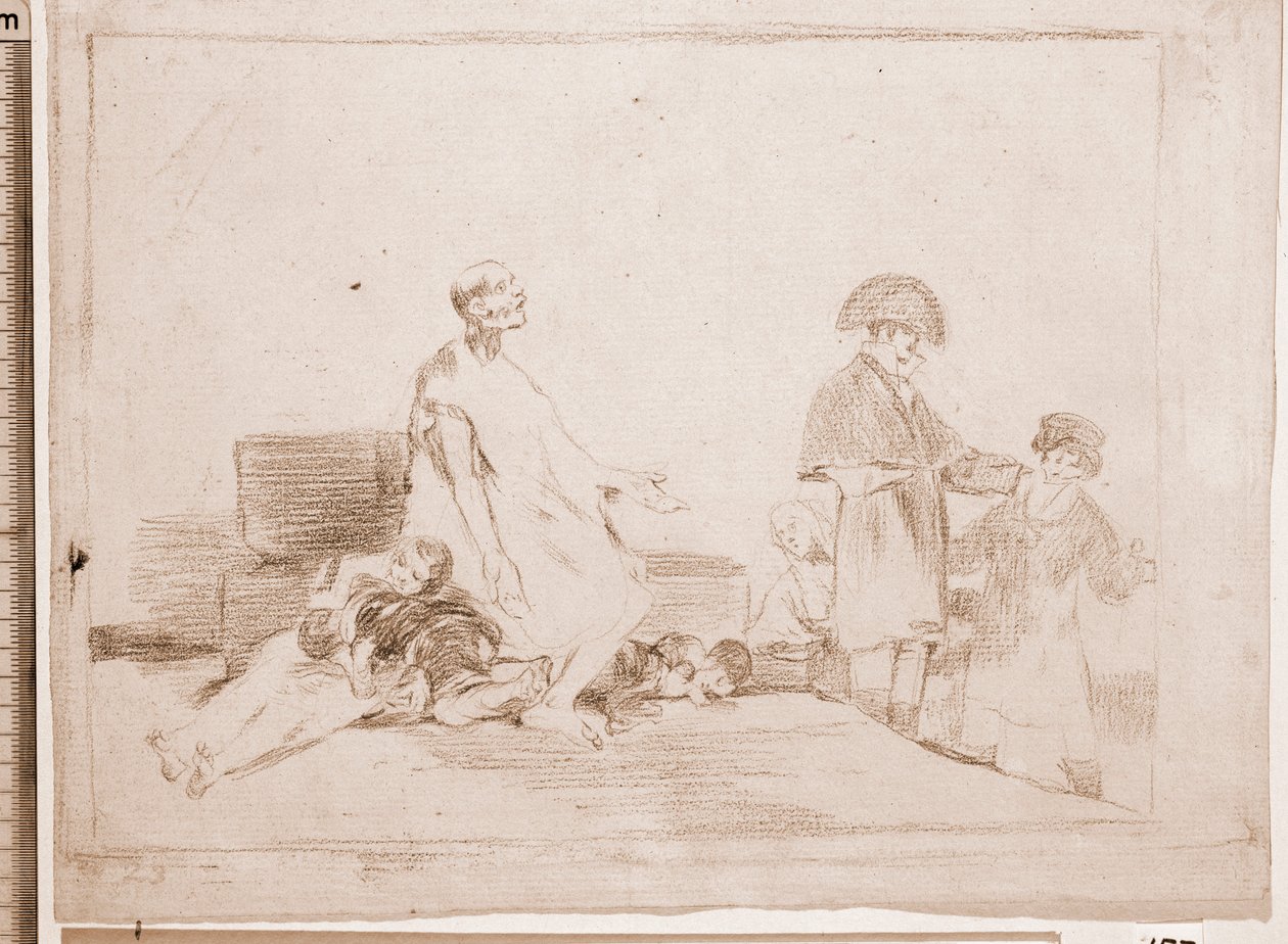 Katastrofy wojny: Jeśli pochodzą z innej linii (rysunek przygotowawczy) autorstwa Francisco de Goya