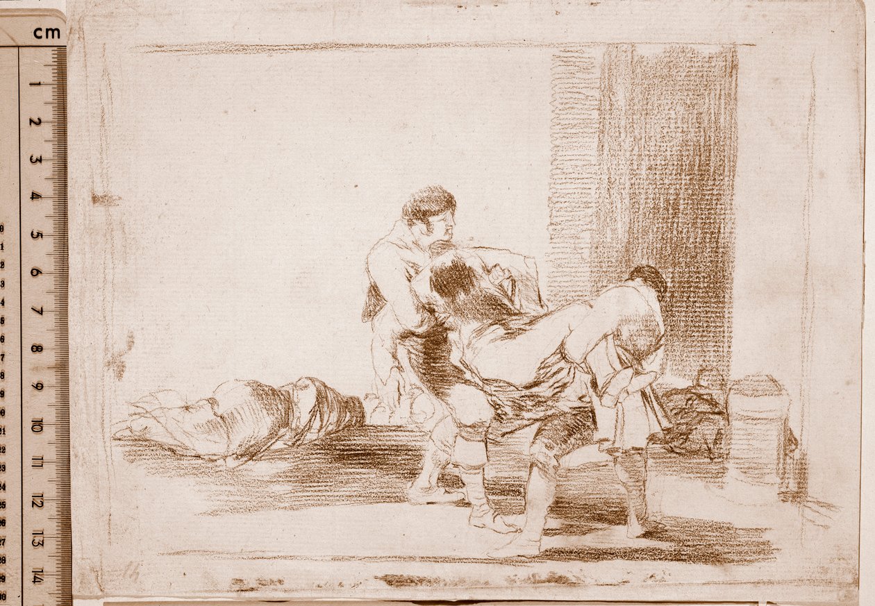 Katastrofy wojny : Na cmentarzu (rysunek przygotowawczy) autorstwa Francisco de Goya