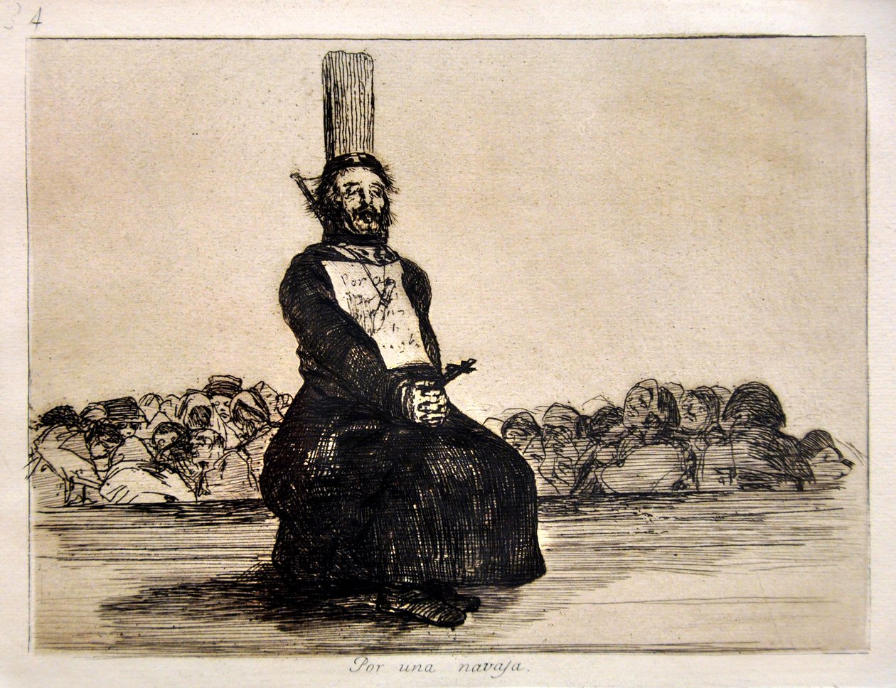 Katastrofy wojenne: Por una Navaja (za nóż) autorstwa Francisco Jose de Goya y Lucientes