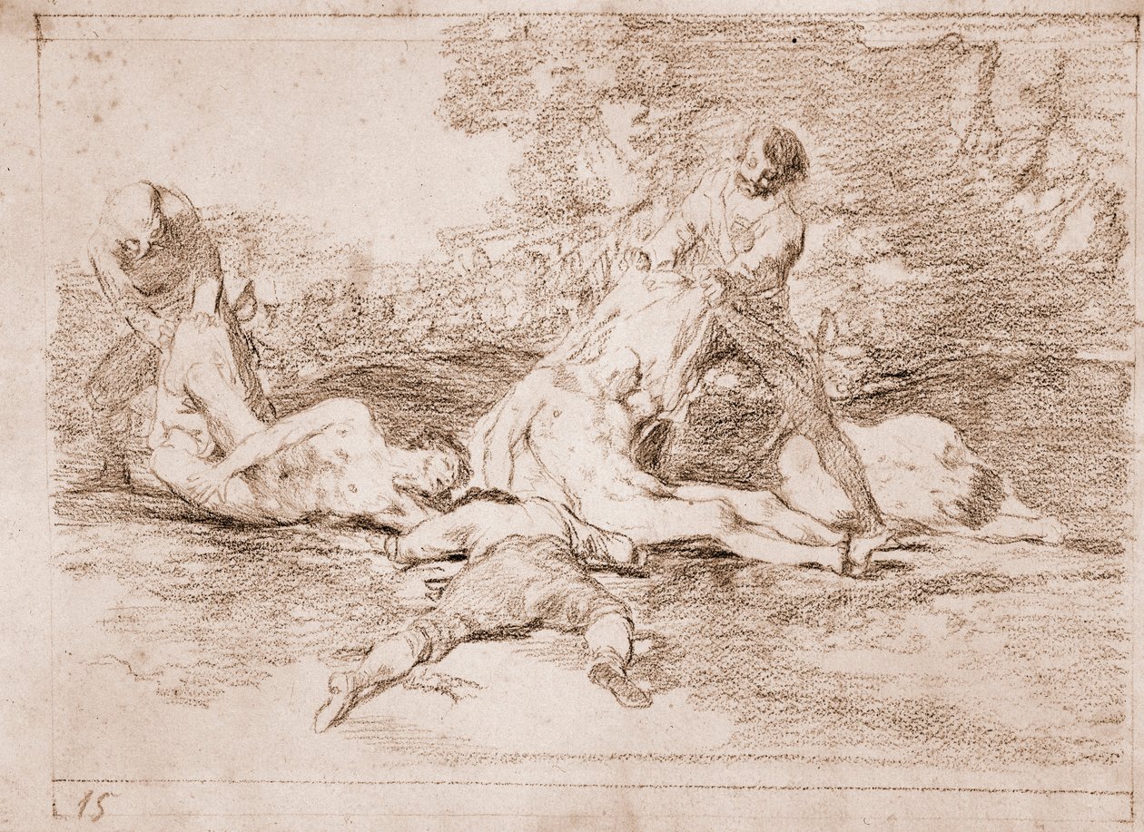 Katastrofy wojny: wykorzystują to (rysunek przygotowawczy) autorstwa Francisco de Goya
