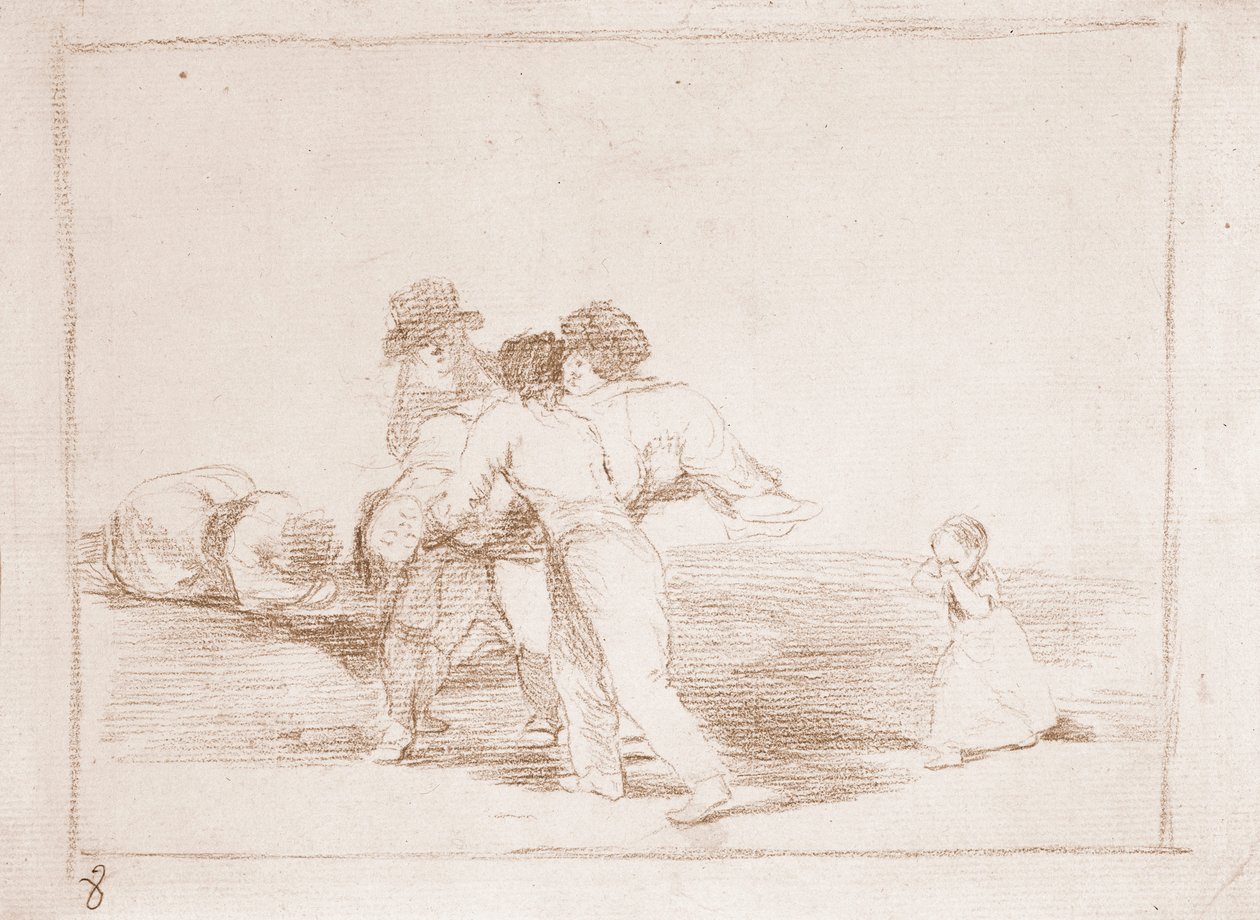Katastrofy wojny: Nieszczęśliwa matka (rysunek przygotowawczy) autorstwa Francisco de Goya