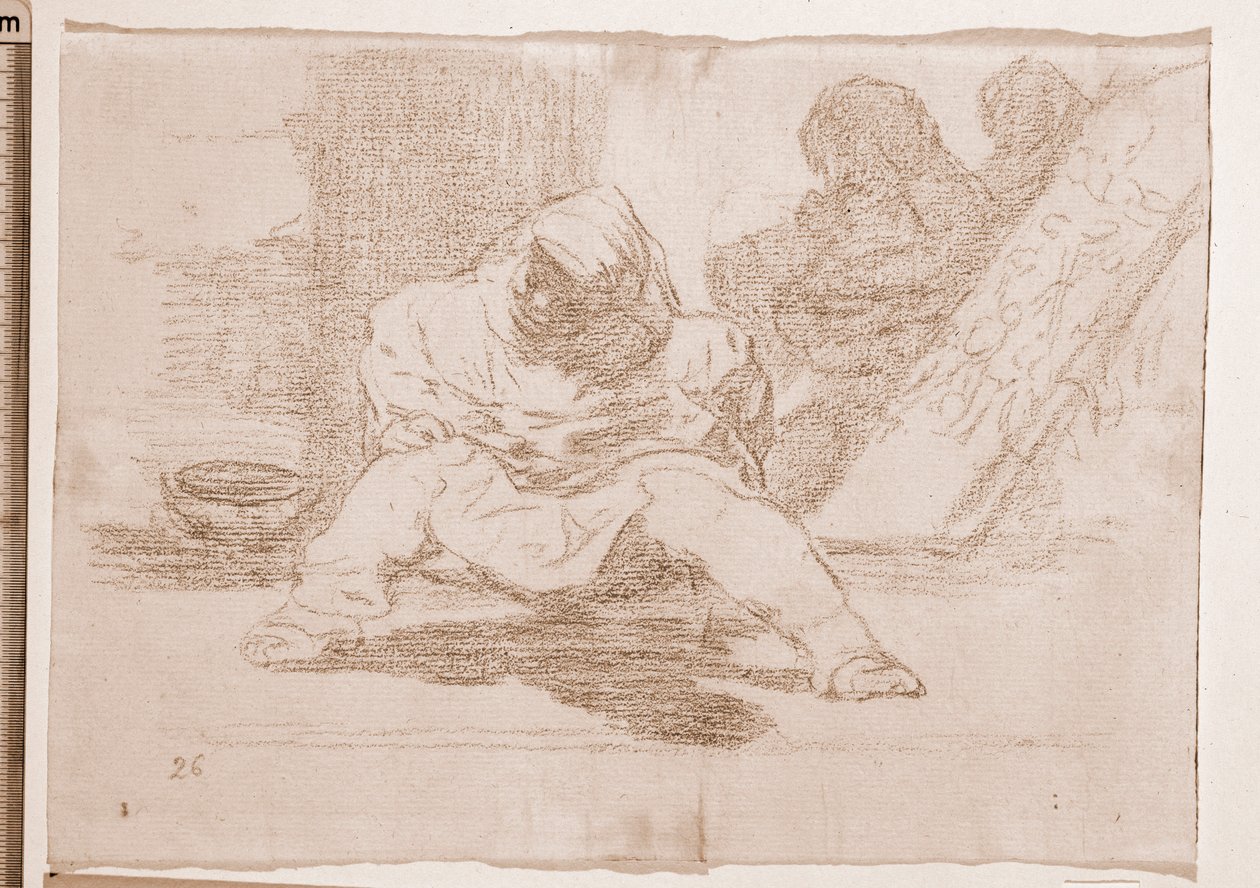Katastrofy wojny: co za szaleństwo! (rysunek przygotowawczy) autorstwa Francisco de Goya