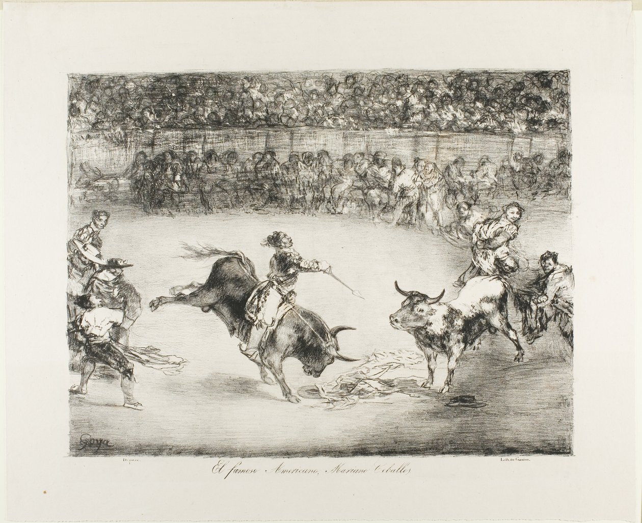 Słynny Amerykanin Mariano Ceballos z The Bulls of Bordeaux autorstwa Francisco Jose de Goya y Lucientes