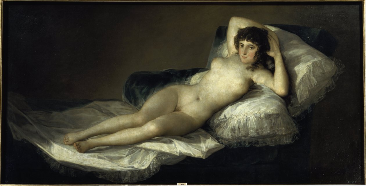 Naga Maja, ok. 1798-1805 (olej na płótnie) autorstwa Francisco Jose de Goya y Lucientes