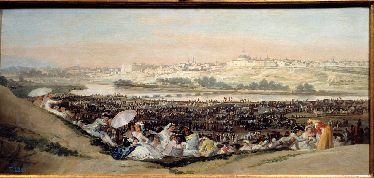 Preria San Isidro (Hiszpania) - Widok na Madryt z Pustelni San Isidro - Obraz Francisco De Goya (1746-1828) autorstwa Francisco de Goya