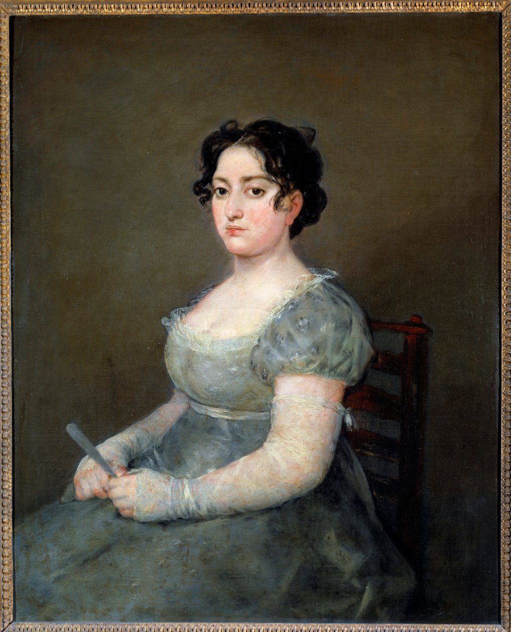 Kobieta w wachlarzu Obraz Francisco de Goya (1746-1828) XIX-wieczne słońce. 1,03x0,84 m² autorstwa Francisco de Goya