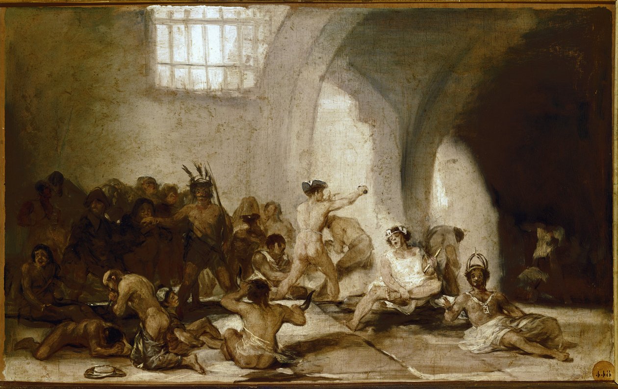 Szalony dom (olej na drewnie) autorstwa Francisco de Goya
