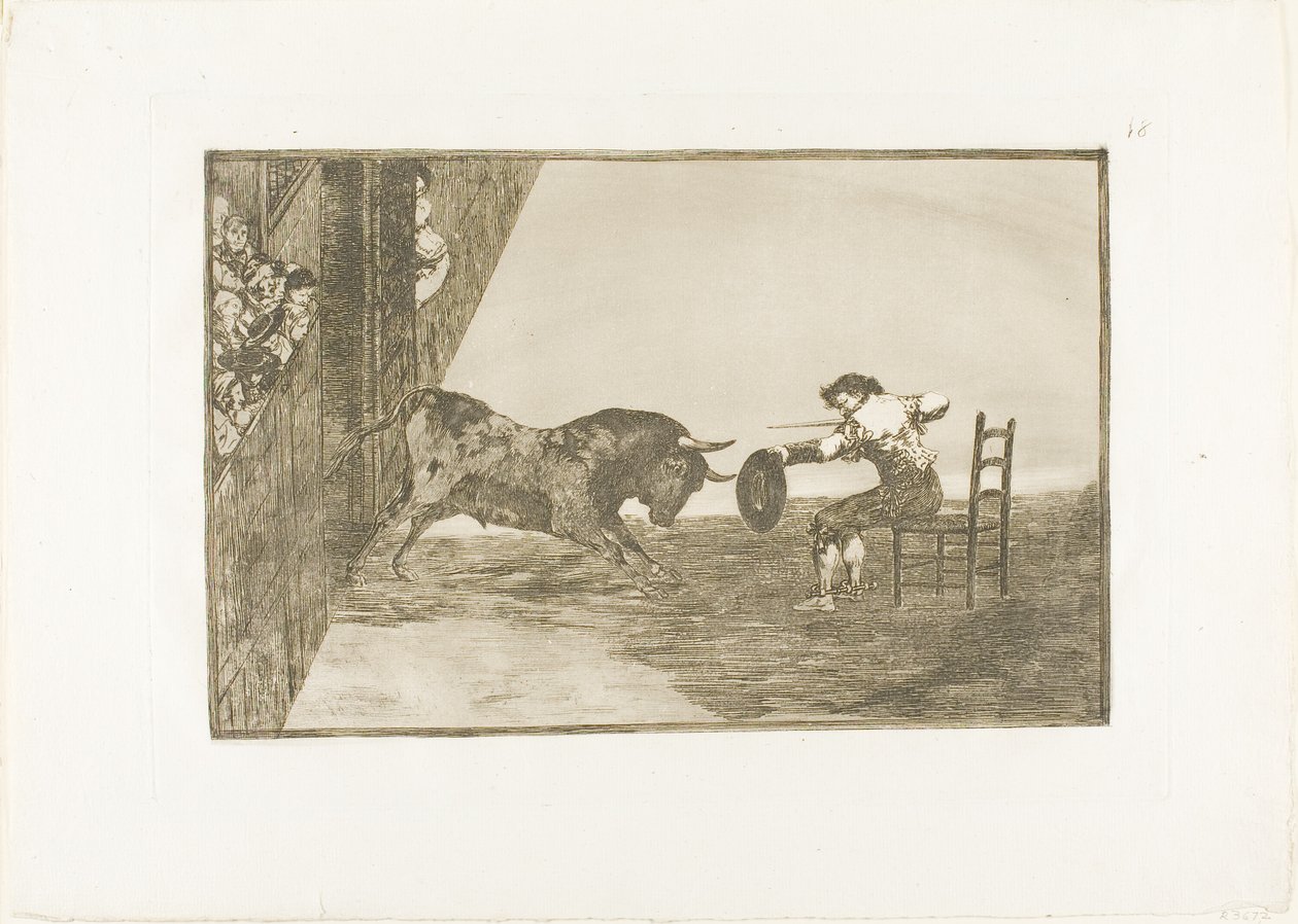 Odwaga Martincho na ringu w Saragossie, płyta 18 z Sztuki walki byków autorstwa Francisco Jose de Goya y Lucientes