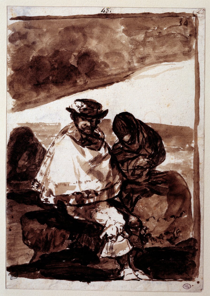Data. Rysunek autorstwa Francisco De Goya (1746-1828) autorstwa Francisco de Goya