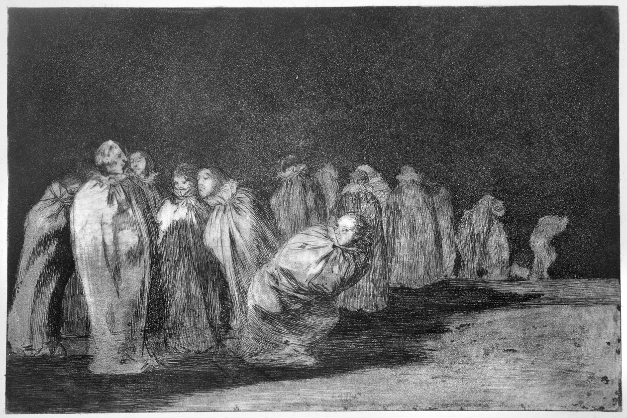 Mężczyźni w workach, płyta 8 „Przysłów” autorstwa Francisco Jose de Goya y Lucientes