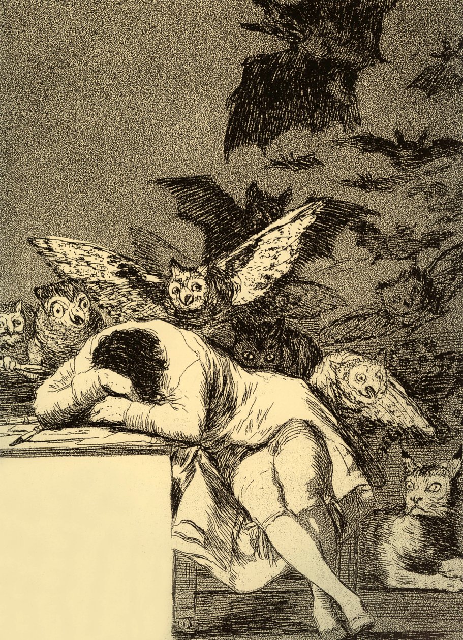 Sen rozumu rodzi potwory (Kaprys 43) autorstwa Francisco Jose de Goya y Lucientes