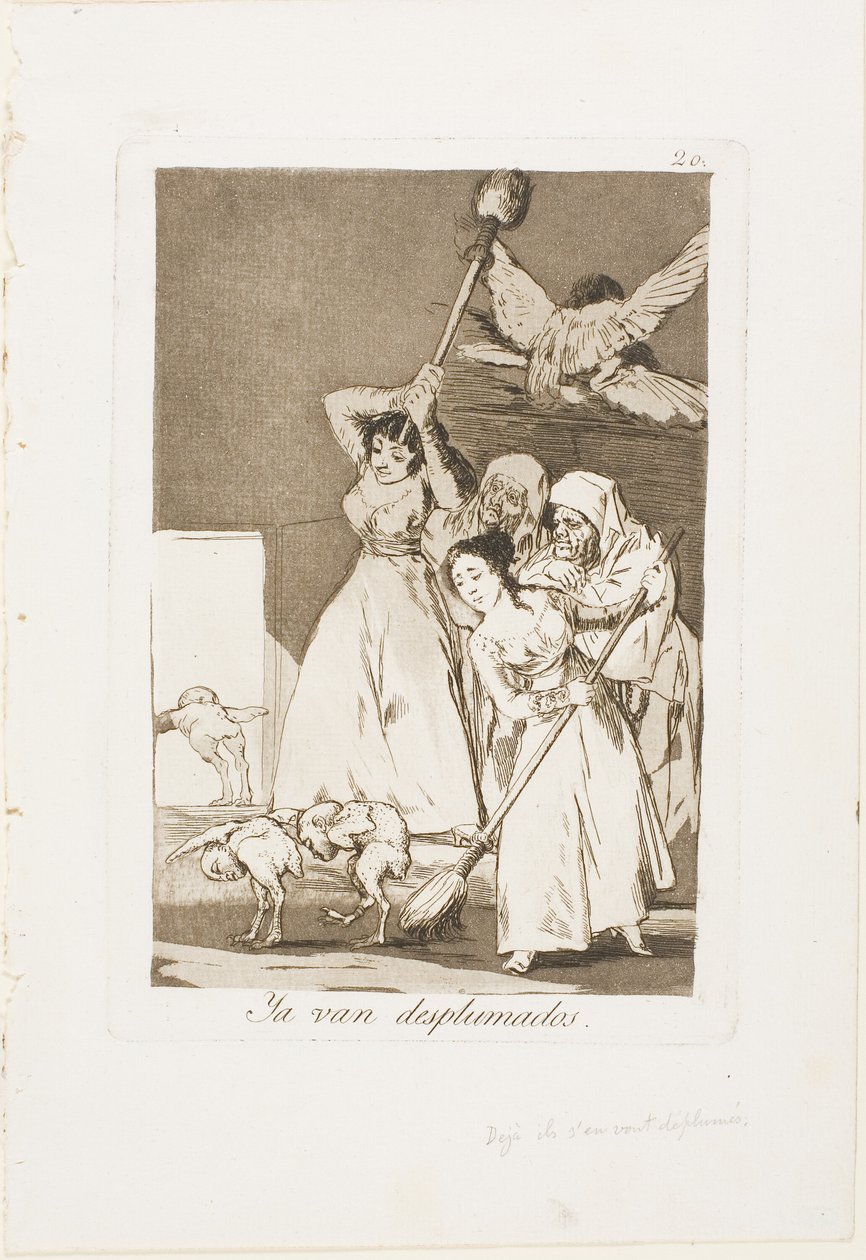 There Go Plucked (tj. runo), płyta 20 z Los Caprichos autorstwa Francisco Jose de Goya y Lucientes