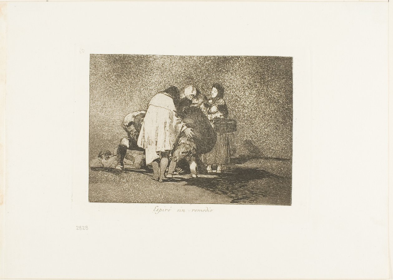 Nie było nic do zrobienia i umarł, płyta 53 z Klęsk wojennych autorstwa Francisco Jose de Goya y Lucientes