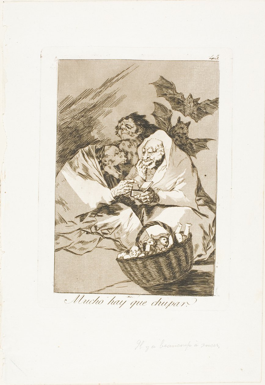 Jest mnóstwo do ssania, płyta 45 z Los Caprichos autorstwa Francisco Jose de Goya y Lucientes