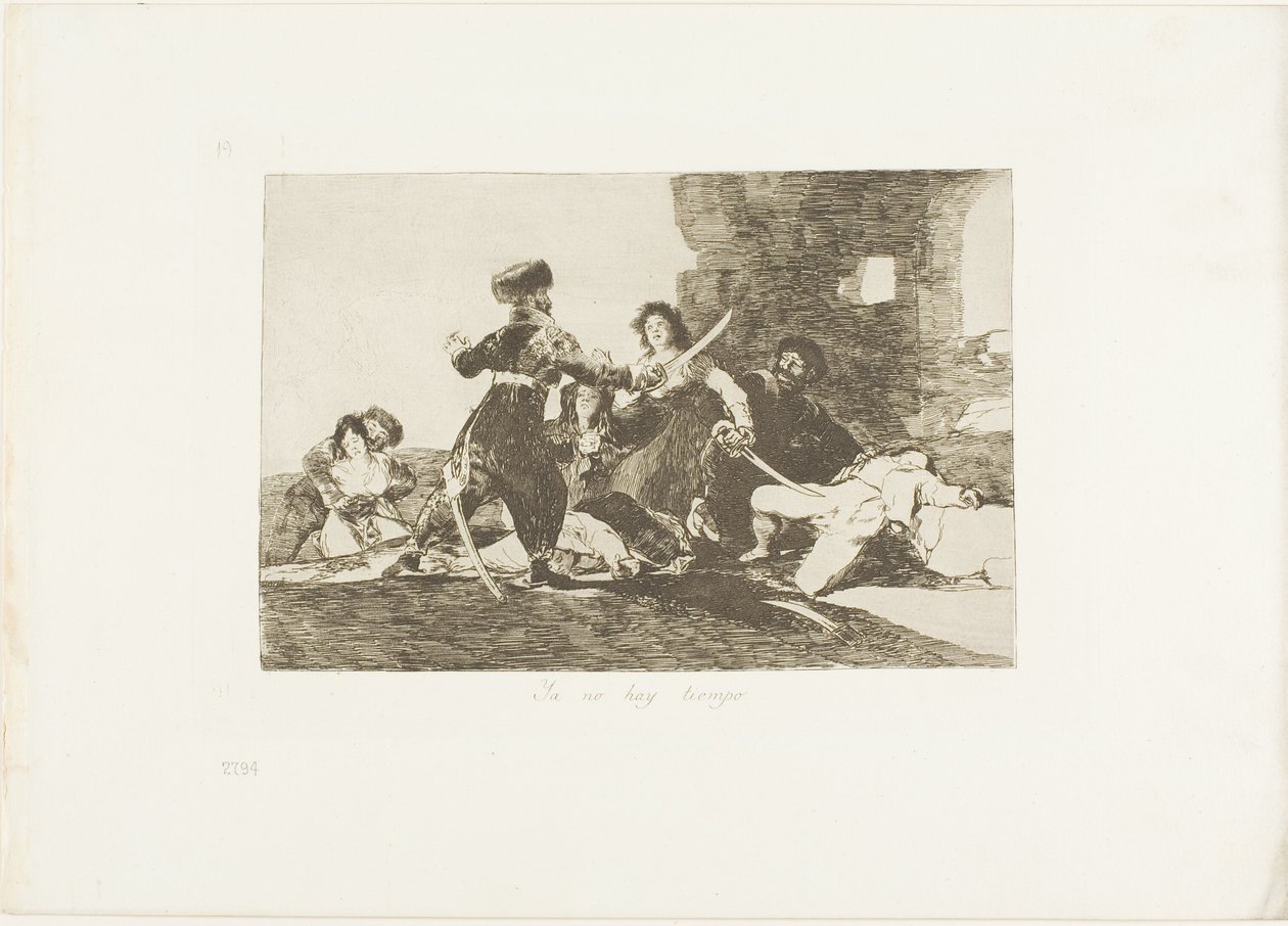 Nie ma teraz czasu, płyta 19 z The Disasters of War autorstwa Francisco Jose de Goya y Lucientes